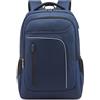 VARLIVOO Zaino Uomo Zaino per PC Portatili 17.3 Pollici Impermeabile Zaini Casual Zainetto Antifurto con Porta USB Foro per Auricolare Viaggio Scuola Lavoro Ufficio Sportivo Poliestere Blu