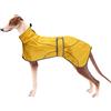 Geyecete -Leggera Giacca impermeabile per cani,con bordino riflettente e foro per imbracatura,poncho Con cintura regolabile,ottimo regalo per levrieri, lurcher e frustini -Giallo-S