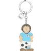 THUN - Portachiavi con Bimbo Calciatore Azzurro - Bomboniere, Bomboniere Comunione - Parte Metallica in Lega di Zinco Placcato e Ottone Placcato - 12x3 cm