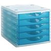 M-Office Freya Módulo 4005 De con 5 Cajones Color Traslúcido Fabricado En Poliestireno Resistencia Válido para Formatos DIN A4, Folios Y Subcarpetas,