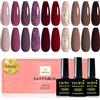 YSUVIN Smalto Semipermanente Unghie, 10 Colori Rosso Scuro Bordeaux Brillante Viola Marrone Glitter Champagne Oro Semipermanenti Soak Off UV/LED Per Autunno Inverno Nail Art Salone, 8 ML