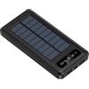 SQUADO Power Bank 20000mAh con Ricarica Solare - Caricatore Portatile, USB-C, USB per i smartphone,tablet e laptop Cavi Incorporati USB, USB-C e Micro USB bianco e nero colore