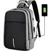 Mixroom Zaino Porta PC Antifurto Grigio per Computer Portatile Laptop Lavoro Borsa Notebook Fino 15 con Attacco USB e Foro Auricolare Z4