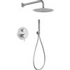 IMEX Rubinetteria IMEX - MONZA set doccia a parete con miscelatore e doccetta [nikel spazzolato] - GPM039/NQ