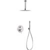 IMEX Rubinetteria IMEX - MONZA set doccia a soffitto con miscelatore e doccetta [nikel spazzolato] - GPT039/NQ