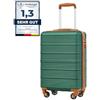 COOLIFE Ryanair Valigia Bagaglio a mano,Valigie,Trolley,Valigia da cabina 55×35×20,Chiusura a combinazione laterale con TSA (Bianco/Marrone, 55×35×20) (Verde scuro, 55×35×20)