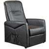 BellaHome Poltrona massaggiante bellahome siena con recliner elettrico in ecopelle nero 75x93x105 cm