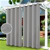 LiveGo Outdoor Vorhänge Wasserdicht, Outdoor Verdunkelungsvorhang mit Ösen, Vorhang Blickdicht für den Gartenlaube, Schiebetür, Pergola, Privatsphäre Wärmeisoliert (1 Stück, 254 * 213cm, Hellgrau)