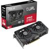 ASUS DUAL AMD Radeon RX 7600 XT OC Edition Scheda Grafica 16 GB GDDR6, 128 Bit, PCIe 4.0, HDMI, DisplayPort, Nero, DUAL-RX7600XT-O16G