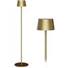 Madrigal Stilosa 3 Floor - Piantana Senza Fili - Lampada Ricaricabile da Terra con 3 Altezze - Luce LED Regolabile (Dimmer) con il Tocco - Lunga Durata - Uso Interno ed Esterno - Gold