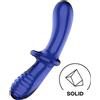 Satisfyer Double Crystal - doppia delizia in vetro blu