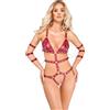 Bad Kitty - body bondage borchiato (rosso) - M
