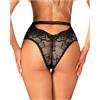 Obsessive Slip Ricamato in Pizzo con Ornamenti Floreali Olvidia di Obsessive (Nero) - M/L