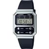 Casio Orologio Quarzo Unisex, misura cassa 40.70mm con quadrante Nero Digitale e cinturino Nero in Plastic/Resin Strap A100WEF-1AEF