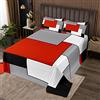 Loussiesd Plaid geometrico Art Coverlet Set Rosso Nero Grigio Griglia Trapuntato Copriletto per Bambini Ragazzi Ragazze Griglia Geometrica Morbido Trapuntato Copriletto240x220cm
