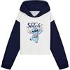 Disney Felpa Bambina Felpa Ragazza 7-14 Anni Felpa con Cappuccio Cotone Misto Gadget Stitch Regalo Ragazze Bambine (9-10 Anni, Bianca/Navy)