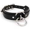 lalatia Girocollo Donna O Ring Choker Collana in Ecopelle (Nero Argento)