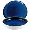 LE COQ PORCELAINE Abyssos piatto pane bianco matt e blu cm 16x17,5 (minimo 4 pezzi)