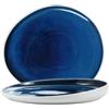 LE COQ PORCELAINE Abyssos piatto segnaposto bianco matt e blu cm 30,5x28 (minimo 2 pezzi)