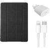 Caricatore rapido (20W) & cavo (Lightning) & custodia iPad protettiva | iPad 10.2 | nero