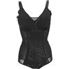 mumisuto Shapewear, Body Modellante per Donna Completo con Reggiseno e Tracolla Trasparente Body Snellente Modellante (Nero)(XXL)