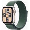 Apple Watch SE 2024 2 gen GPS 40mm Cassa Galassia Cinturino Tessuto Verde MXEH3