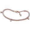 PANDORA Timeless Bracciale tennis con gocce brillanti placcato in oro rosa 14 k con zirconi cubici trasparenti, 18