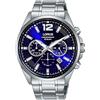 Lorus Orologio analogico al quarzo da uomo con cinturino in metallo e pelle, Argento/Blu - RT383JX9
