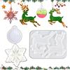 BSITSSS 3 Pezzi Stampi in Silicone per Resina Natalizia - Fiocchi di Neve, Alce - Decorazioni per Albero di Natale