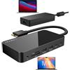 iVANKY 12-in-2 FusionDock 1 MacBook Docking Station USB C con Alimentatore da 150W, 4K@60Hz Dockingstation 2 Monitores für MacBook M1/M2/M3/M4, 2*HDMI 2.0, 96W PD, 6*USB, 1Gbps Ethernet, SD/TF, Audio