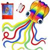 HONBO Aquilone grande polpo drago aereo, grande Easy Flyer Drago arcobaleno con lunghe code colorate per giochi e attività all'aperto per adulti