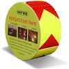 ONTWIE Nastro Riflettente per Freccia 5cm x 10m, ONTWIE Conspicuity Nastro Riflettente per Avvertimento Trasporto Rotolo di Sicurezza Nastro Stradale Nastro per Notte Riflessione Freccia - Rosso/Giallo