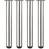 Drenky 4 pz gambe regolabili Altezza 400mm Gambe dell'armadio addensate Gambe da tavolo Gambe per mobili, Acciaio inossidabile spazzolato, Altezza regolabile 0-15mm Vieni con viti in acciaio inossidabile