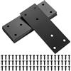 Jttxiu 10 Pezzi Piastra Staffa Angolare Piatta in Acciaio Inox, Piastra di Giunzione Piatta, Piatta Staffa Fissaggio, Connettore di Riparazione per Sedie Tavoli da Pranzo Letti (Nero 128x48mm)
