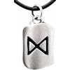 Kiss of Leather - Ciondolo con runa Dagaz, in argento sterling 925, codice articolo 157