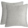 Brentfords Set di 2 federe per cuscini in velluto a costine, 45 x 45 cm, morbido tessuto in pile, 45,7 x 45,7 cm, colore: grigio caldo