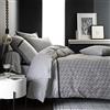 Origin Copripiumino stampato in bambù, Made in France, Quentin, 140 x 200 cm, Bianco e Nero