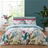 Catherine Lansfield Aruba - Set copripiumino matrimoniale reversibile con federe, motivo floreale tropicale, colore: verde