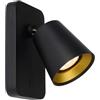 Lucide 09928/05/30 Faretto da parete, Alluminio, 5 W, Nero, Oro Opaco/Ottone