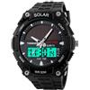 TONSHEN Uomo 50M Impermeabile Solare Digitale Orologio Outdoor Militare Sport LED Elettronico Analogico Quarzo Doppio Tempo Plastica Cassa e Gomma Cinturino Orologi da Polso
