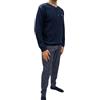 Intimitaly Liabel - Pigiama Uomo Invernale in Caldo Cotone 100%, Chiusura a 3 Bottoni o Aperto, Polsino e Caviglia Antislip, Nuova Collezione, con Scatola (IT, Numero, 50, Regular, Regular, J517 - Blu)