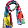 CANNCA Sciarpa da donna in seta con design artistico, scialle lungo di qualità, giovane ed elegante da donna. Sciarpa grande. Foulard Complemento originale presentato in omaggio, HH-6, Taglia unica