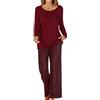 JCQIGOA Pigiama Donna Manica Lunga Pigiama Donna Lungo Set Pezzi Loungewear Pigiama da Notte Lungo Pigiama da Notte