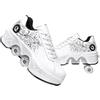 TOME.SKATES TOME. SKATES Scarpe con Rotelle per bambine, Pattini a Rotelle per bambini e Sneakers 2 in 1, Pattini a 4 Ruote deformati per bambino come regali di Natale e compleanno (A, EU-34)