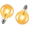 ZRJIA 2 Pezzi Lampadina LED vintage Edison Globo E27 6W G80 600LM Lampadine LED a Filamento Antico 2700K Bianca Calda ideale per la nostalgia e l'illuminazione retrò