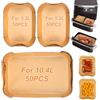 BYKITCHEN Fodere per friggitrice ad aria per friggitrice ad aria Ninja Foodi Flex AF500UK 10,4L, 150 pezzi accessori per friggitrice ad aria, grandi fodere di carta pergamena per friggitrice ad aria,