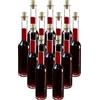 gouveo Set di 12 bottiglie di vetro 200 ml Symphony con tappo in sughero (SK) - Bottiglie vuote da riempire e regalare - Piccola bottiglia di liquore da 0,2 l, bottiglia di olio (SIF200SK)