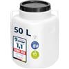 Garronda serbatoio acqua quadrato BPA-free da 50 litri per alimenti, tanica per acqua, contenitore con coperchio, adatto per la conservazione di crauti, fermentazione o salamoia GD-0088, Bianco