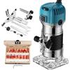 COLFULINE 800W Rifilatore Fresatrice Verticale Rifilatore Elettrica per Legno con 15 Pezzi Punte per Taglialegna Professioanle da 1/4 6.35 mm Elettrofresatrice 30000R/Min 6 Velocità Regolabili