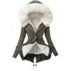 rtdgcv Cappotto invernale da donna, taglie forti, colletto a risvolto, a maniche lunghe, vintage, cappotto ispessito, giacca calda e spessa imbottitura, giacca bomber nera da donna, Verde #1, S